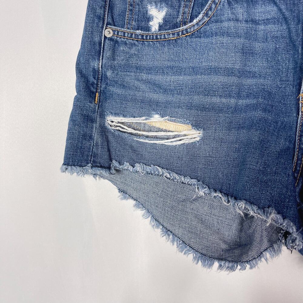 Rag & Bone Womens 28 Cut Off Denim Jean Shorts in Johny Wash Ripped Cotton - Picture 5 of 10